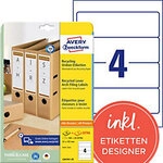 AVERY Zweckform ultragrip Ordneretiketten Selbstklebend Breit LR4761-25 DIN A4...