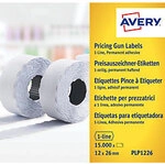 AVERY Zweckform Papier Etiketten 2,6 x 1,2 cm Wei&szlig; PLP1226 10 Rollen &agrave; 1500