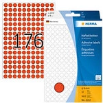 HERMA Farbige Markierungspunkte 2212 Rot Rund &Oslash; 8 mm 32 Blatt &agrave; 176 Etiketten