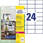 AVERY Zweckform Wetterfeste Etiketten L4718-20 Haftend DIN A4 Wei&szlig; 70 x 37 mm 20
