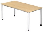Hammerbacher H-Serie VHS H&ouml;henverstellbar Schreibtisch Ahorn 4 Metallf&uuml;&szlig;e...