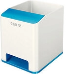 Leitz WOW Sound Stiftehalter Duo Colour Wei&szlig;, Blau 9 x 10 x 10,1 cm 3311617