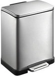 EKO Edelstahl Treteimer 20 L 36,6 (B) x 32 (T) x 44,5 (H) cm Silber 1195721
