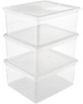 keeeper bea Kunststoff Aufbewahrungsbox 3 x 18 L Transparent 33,5 x 39 x 18 cm 3