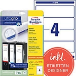 AVERY Zweckform ultragrip R&uuml;ckenschilder Selbstklebend Breit L4761-25 DIN A4...