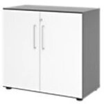 Hammerbacher Schrank Spanplatte 1 Fachboden abschlie&szlig;bar Graphit, Wei&szlig; 1148538