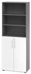 Hammerbacher Spanplatte Schrank 5 Fachb&ouml;den Graphit, Wei&szlig; 1148576