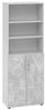Hammerbacher Schrank V968T3/5/M/BS Grau, Beton 80 x 42 x 215,4 cm