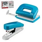 Novus NOVUS OFFICE Hefter und Locher 020-1876 Halbstreifen 15 Blatt Petrol Blau...