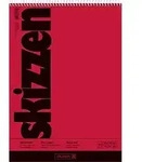 BRUNNEN Skizzenblock 24 x 34 cm 110 g/m2 Spirale Rot 50 Blatt
