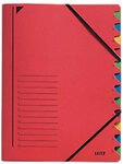 Leitz Ordnungsmappe 39120025 DIN A4 Rot Karton Mit 12 F&auml;chern 24,7 x 32 cm...