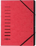 PAGNA F&auml;chermappe DIN A4 Unbeschriftet Pappkarton 7 F&auml;cher Rot 24,5 (B) x 0,4 (T) x