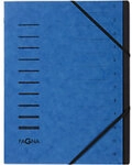 PAGNA F&auml;chermappe DIN A4 Blanko Pappkarton 12 F&auml;cher Blau 24,5 (B) x 0,5 (T) x 32