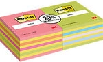 Post-it Haftnotizenw&uuml;rfel 76 x 76 mm Farbig sortiert Vorteilspackung 2 Bl&ouml;cke...