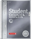 BRUNNEN Student Premium Collegeblock DIN A5 Kariert Spiralbindung Pappkarton