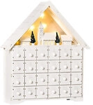 HOMCOM LED-Adventskalender Haus Wei&szlig; 39 x 9 x 42 cm 1252186