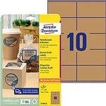 Avery L7108-25 Etiketten DIN A4 Braun 105 x 57 mm 25 Blatt &agrave; 10 Etiketten...
