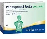 PANTOPRAZOL beta 20 mg acid magensaftres.Tabletten 10 St