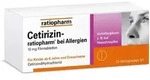 CETIRIZIN-ratiopharm bei Allergien 10 mg Filmtabl. 20 St
