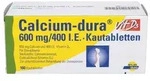 CALCIUM DURA Vit D3 600 mg/400 I.E. Kautabletten 100 St