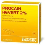 PROCAIN Hevert 2% Injektionsl&ouml;sung Ampullen 10X2 ml