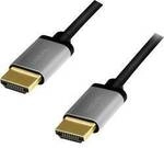 LogiLink HDMI AV Anschlusskabel [1x HDMI-Stecker - 1x HDMI-Stecker] 5 m Schwarz-Grau