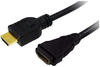 LogiLink HDMI Verlängerungskabel HDMI-A Stecker, HDMI-A Buchse 3.00 m Schwarz CH0057