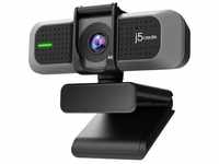 j5create JVU430-N 4K-Webcam 3840 x 2160 Pixel Integrierte Abdeckblende, Mikrofon,