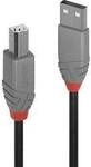 LINDY USB-Kabel USB 2.0 USB-A Stecker, USB-B Stecker 3.00 m Schwarz 36674