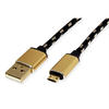 ROLINE GOLD USB 2.0 Kabel, Typ A ST - Micro B ST (reversibel), 0,8 m 11.02.8819