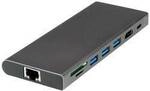 VALUE USB Typ C Dockingstation, HDMI 4K60, 4x US3.2Gen1 (1x C + 3x A), 1x PD, 1x