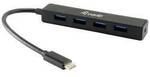Equip 128954 USB-Hub 4 Port USB-A USB 3.1 Gen1 5 GBit/s mit USB-C&reg; Stecker Schwarz