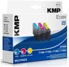 KMP Druckerpatrone ersetzt Epson T1302, T1303, T1304 Kompatibel Kombi-Pack Cyan,