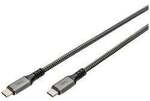 Digitus USB-C&reg; Kabel USB4&reg; USB-C&reg; Stecker 1.00 m Schwarz Geflechtschirm,