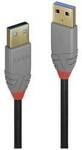 LINDY USB-Kabel USB 3.2 Gen1 USB-A Stecker, USB-A Stecker 2.00 m Schwarz Verzinnt