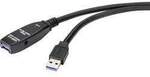 Renkforce USB-Kabel USB 3.2 Gen1 USB-A Stecker, USB-A Buchse 20.00 m Schwarz Aktiv