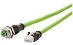 Metz Connect 142M2X25010 M12 Patchkabel CAT 6a S/FTP 1.00 m Gr&uuml;n PUR-Mantel,