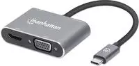 Manhattan USB-C&reg; Dockingstation USB-C to HDMI & VGA 4-in-1 Docking-Konverter Passend
