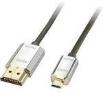 LINDY HDMI Anschlusskabel HDMI-Micro-D Stecker, HDMI-A Stecker 3.00 m Schwarz 41678