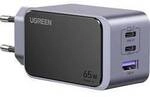 UGREEN Nexode S Ladeadapter 65 W 2x USB-C&reg;, 1x USB-A USB PD 3.0, Fast Charge Grau