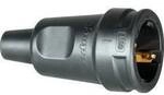Kopp 180916009 Schutzkontaktkupplung PA, Gummi 230 V Schwarz IP20