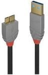 LINDY USB-Kabel USB 3.2 Gen1 USB-A Stecker, USB-Micro-B 3.0 Stecker 0.50 m Schwarz