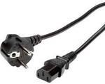 VALUE Netzkabel, CEE7/7-Stecker & IEC-Buchse gerade, schwarz, 0,6 m 19.99.1017