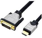 ROLINE Monitorkabel DVI (24+1) - HDMI, ST/ST, schwarz / silber, 2 m 11.04.5871