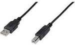 Digitus USB-Kabel USB 2.0 USB-A Stecker, USB-B Stecker 1.00 m Schwarz AK-300102-010-S
