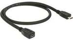 Delock USB-Kabel USB 2.0 USB-Micro-B Stecker, USB-Micro-B Buchse 0.50 m Schwarz...