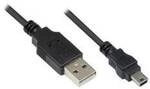Anschlusskabel USB 2.0 Stecker A an Stecker Mini B 5-pin, schwarz, 0,3m, Good