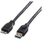 ROLINE USB 3.2 Gen 1 Kabel, A ST - Micro B ST, schwarz, 0,15 m 11.02.8876