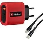 Einhell 4514149 USB Ladeger&auml;t 65 W, 18 W 1x USB-C&reg;, 1x USB-A USB PD