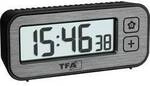 TFA Dostmann 60.2039.10 Quarz Wecker Grau Alarmzeiten 1
